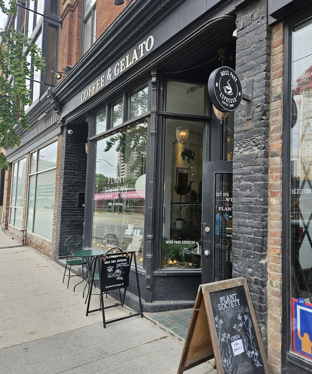 Street view of Moss Park Espresso on Queen Street East