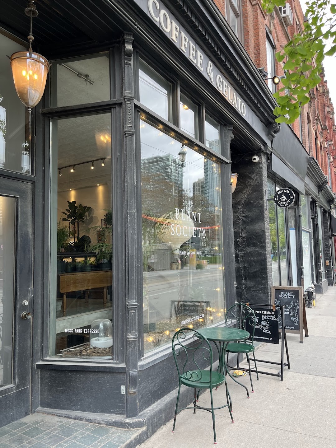Moss Park Espresso storefront on Queen St East, Toronto
